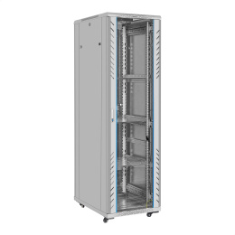 Шкаф телекоммуникационный 19" напольный 42U ExeGate EC-FS-42U.600.800.G.V.GREY (19”, 42U, 600x800x2054mm (ШхГхВ), передняя дверь закаленное стекло, задняя перфорированная дверь, съемные боковые панели, пыле- и влагозащита IP20, (EX300276RUS)