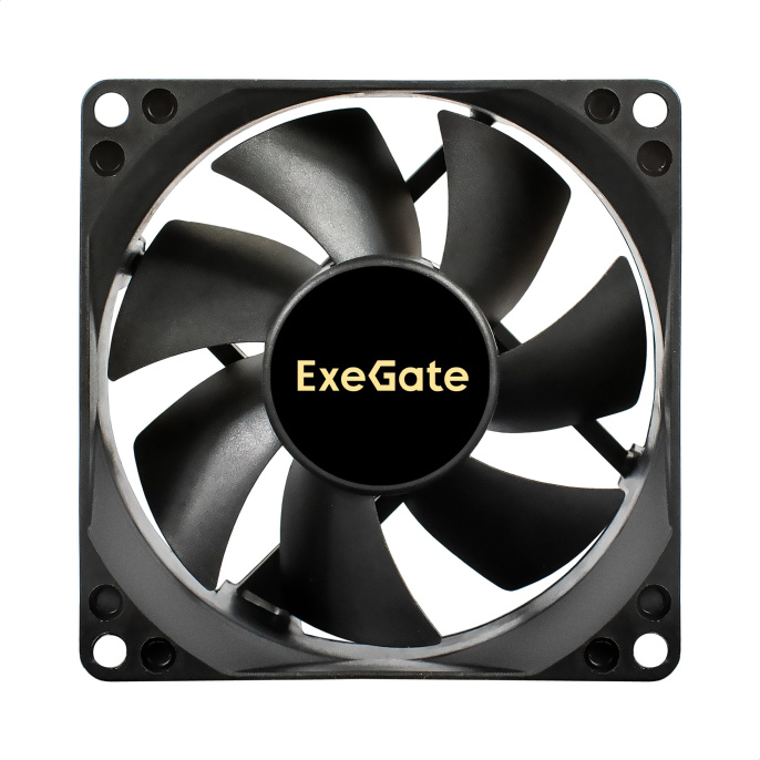 Вентилятор 12В DC ExeGate ExtraSilent ES08025S3P (80x80x25 мм, Sleeve bearing (подшипник скольжения), 3pin, 1900RPM, 20dBA) EX297043RUS