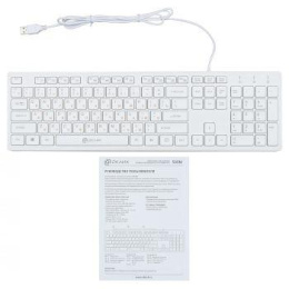 Клавиатура Оклик 500M белый USB slim Multimedia (1061586) кабель 1.5м
