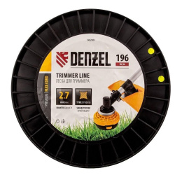 Denzel Леска для триммера витой квадрат, 2,7мм х 196м, на DIN катушке FLEX CORD [96299]