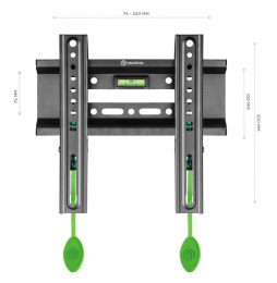Кронштейн ONKRON/ 17-43" макс. 200*200, наклон 0º, поворот 0º, от стены 30мм, вес до 30кг, черный