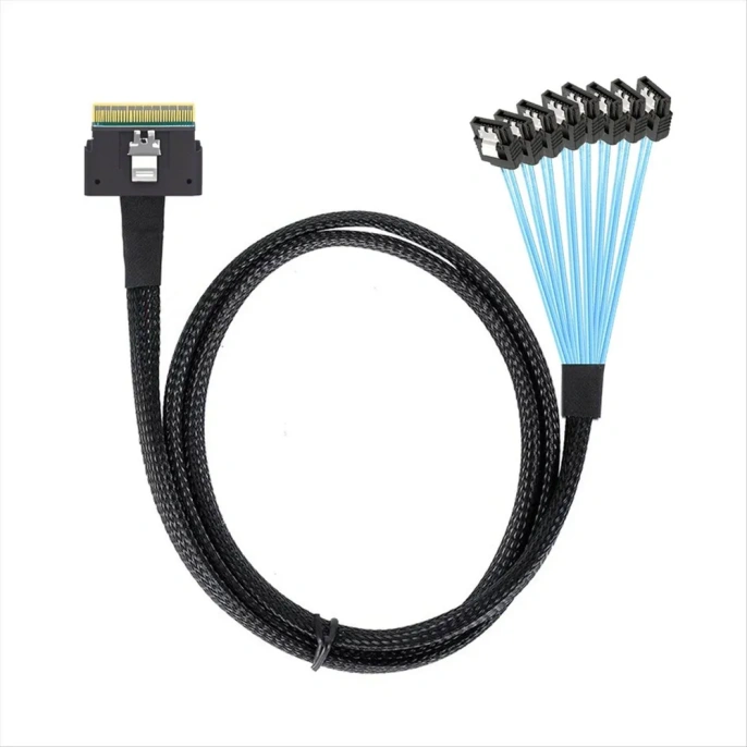 КАБЕЛЬ-ПЕРЕХОДНИК SAS SFF-8654 - 8 x SATA LR-LINK SFF-8654 8i/8*SATA-0.8m OEM