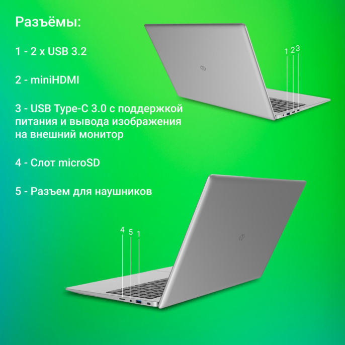 Ноутбук Digma EVE C5403 Celeron N4020 4Gb SSD128Gb Intel UHD Graphics 600 15.6" IPS FHD (1920x1080) Windows 11 Pro silver WiFi BT Cam 5000mAh (DN15CN-4BXW02)