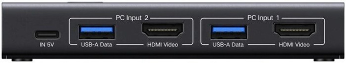 Переключатель UGREEN AK502 75246 HDMI 4K@60Hz KVM Switch 2 In 1 Out. Цвет: черный (75246_)
