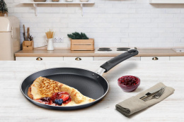 Сковорода блинная Tefal Force 4218522 круглая 22см покрытие: антипригарное ручка несъемная (без крышки) черный (9100048318)