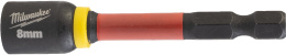 Насадка магнитная торцевая Milwaukee Shockwave 1/4" Hex-8ммx65мм 4932492439 магнитный наконечник, подходит для применений с высоким крутящим моментом и ударами, термическая обработка