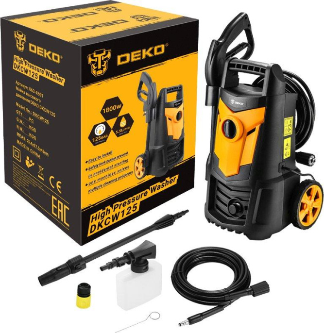 Мойка высокого давления Deko DKCW125 1600Вт 063-4301