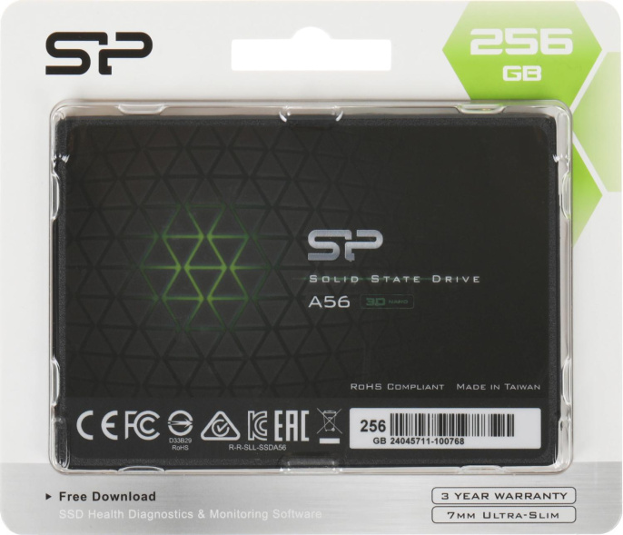 SSD накопитель Silicon Power Ace A56 SP256GBSS3A56B25 256ГБ, 2.5", SATA III, SATA