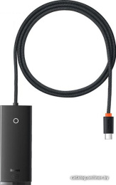 Хаб Baseus WKQX030401 Lite Series 4-Port Type-C HUB Adapter Type-C to USB 3.0*4 1m Black