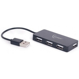 Концентратор USB 2.0 Gembird 4 порта черный блистер UHB-U2P4-03