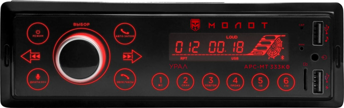 Автомагнитола Ural Молот АРС-МТ 333К 1DIN 4x25Вт МОЛОТ АРС-МТ 333К