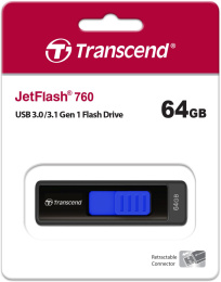 Флеш-накопитель Transcend 64GB JetFlash 760 Black/Blue USB 3.0