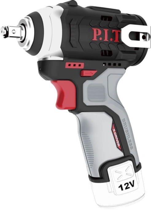 Гайковерт P.I.T. PIW12K-120A аккумуляторный, 12В, 120Нм, 3ск, квадр 3/8", 0-3400 уд