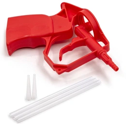 Мини-пистолет для монтажной пены РемоКолор пластиковый, 3 сменные трубочки, 3 колпачка, трубочки 160 мм 23-7-006