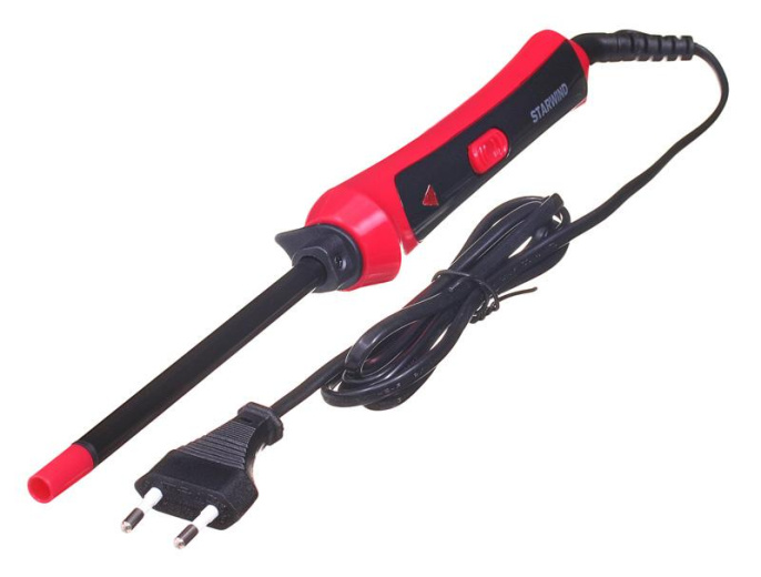 Щипцы для завивки StarWind SHE6610,  розовый и черный