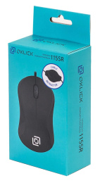 Мышь Оклик 115SR черный оптическая 1000dpi USB для ноутбука 3but (492888)