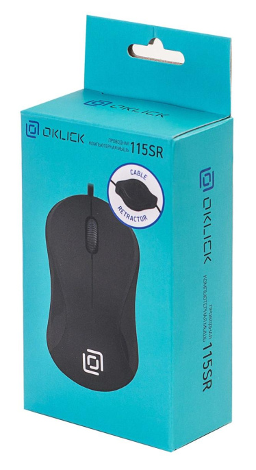 Мышь Оклик 115SR черный оптическая 1000dpi USB для ноутбука 3but (492888)