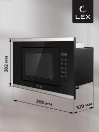 Встраиваемая микроволновая печь LEX BIMO 20.02, 20л, 700Вт, нержавеющая сталь [chga100002]