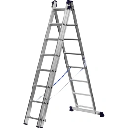 Трехсекционная лестница со стабилизатором СИБИН 3х8 ступеней 38833-08