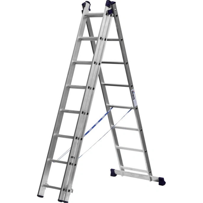 Трехсекционная лестница со стабилизатором СИБИН 3х8 ступеней 38833-08