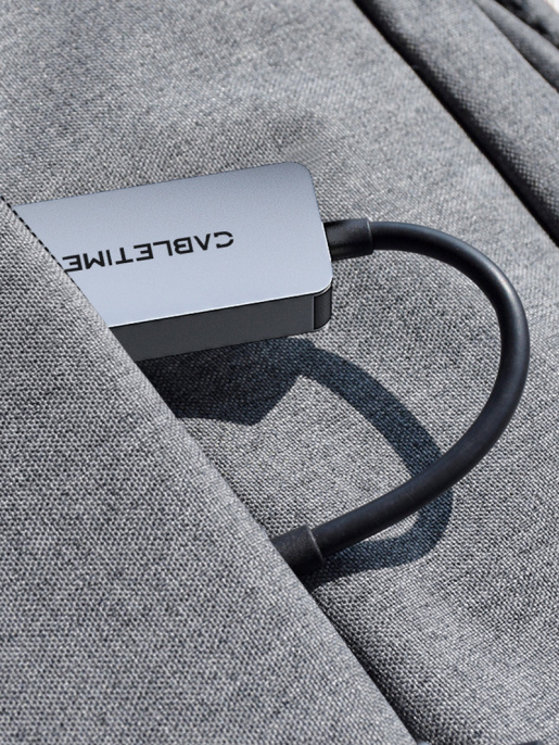 USB-Хаб CABLETIME CB56G (CT-AML2500-AG) – USB 3.0 A, 2.5G RJ45 Gigabit Ethernet для ноутбуков