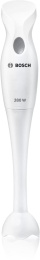 Блендер Bosch MSM6B100 погружной, мощность 250Вт, 1 скорость, нож блендера специальной формы из высококачественной нержавеющей стали, съемная ножка блендера из термоустойчивого пластика, белый