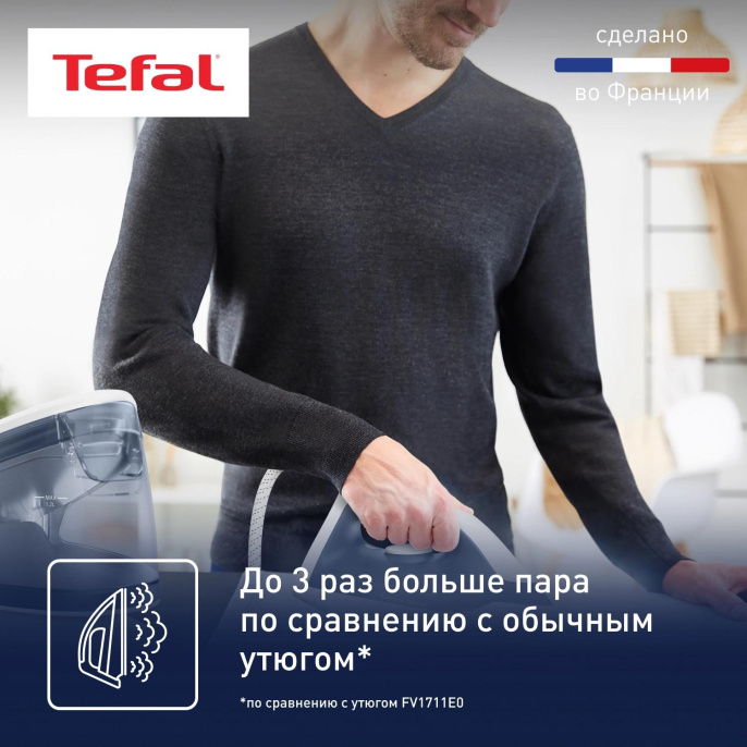 Парогенератор Tefal Express Optimal SV4110E0, синий / белый