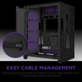 Корпус без блока питания/ Case NZXT H9 Flow RGB 2025 , Midi-Tower, TG, 3x140mm RGB + 1x120mm, 2xUSB-A 3.2 + 1xUSB-C 3.2, E-ATX, ATX, mATX, mITX Black (CM-H92FB-R1)