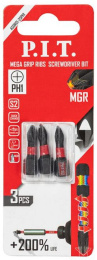 Бита P.I.T. ASDR01-25PH1 (магнитная  PH1x25 мм, IMPACT, торсионная зона, 3 шт)