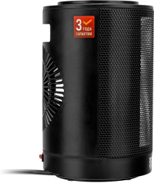 Тепловентилятор керамический DENZEL DTFC-1200S,  1200Вт,  с термостатом, 2 режима, черный