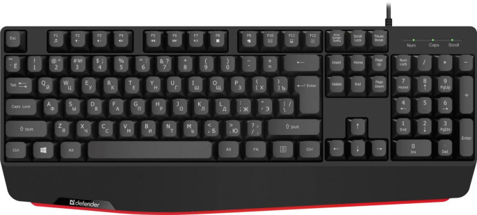Клавиатура проводная DEFENDER Atom (Атом) HB-546 RU черный (USB, 104 клавиши) (45546)