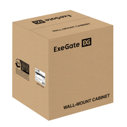 Шкаф телекоммуникационный 10" настенный 9U ExeGate EC-WM-9U.280.G.BLACK (10”, 9U, 350x280x420mm (ШхГхВ), передняя дверь закаленное стекло, пыле- и влагозащита IP23, черный RAL 9004) EX298626RUS