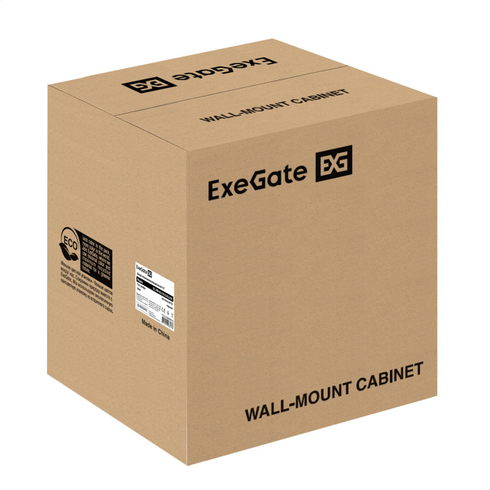 Шкаф телекоммуникационный 10" настенный 9U ExeGate EC-WM-9U.280.G.BLACK (10”, 9U, 350x280x420mm (ШхГхВ), передняя дверь закаленное стекло, пыле- и влагозащита IP23, черный RAL 9004) EX298626RUS