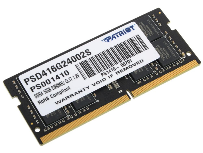 Память DDR4 16Gb 2400MHz Patriot PSD416G24002S RTL PC4-19200 CL17 SO-DIMM 260-pin 1.2В dual rank Ret