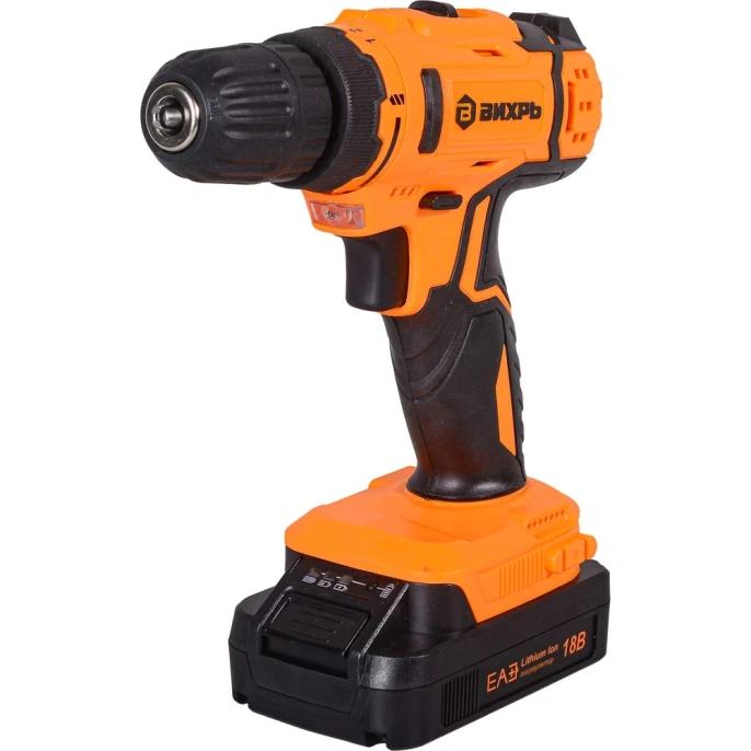 Дрель-шуруповерт Вихрь ДА-18Л-2КА, 1.5Ач,  с двумя аккумуляторами [72/14/25]