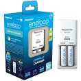 Зарядное устройство для аккумуляторов Panasonic Eneloop BQ-CC50/2xBK-3MCCE Compact Charger (K-KJ50MCD20E) (AC 100–240 V, время зарядки: до 12 часов, индикатор, в комплекте 2 аккумулятора AA 1900 мАч)