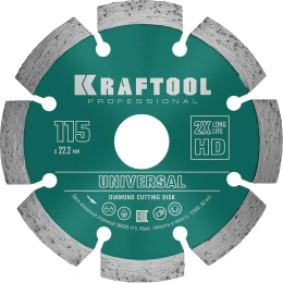 Диск алмазный сегментный по железобетону и бетону KRAFTOOL Universal 115х22 мм 36680-115