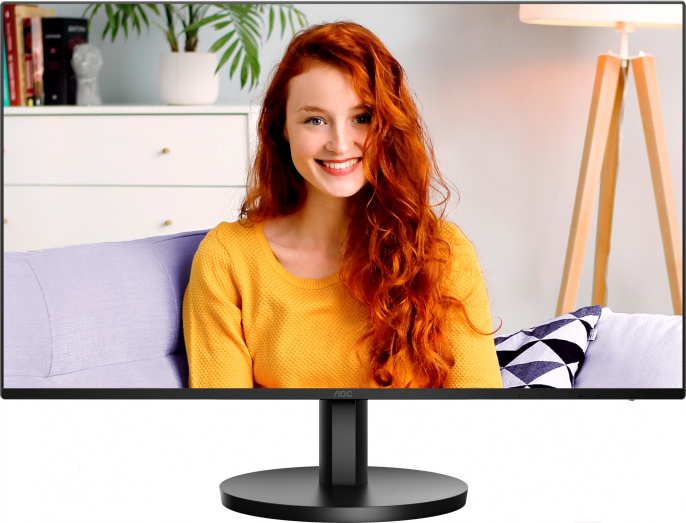 Монитор AOC 23.8" 24B3HA2 (16:9, IPS, 120Hz, Adaptive Sync, HDMI, VGA, speakers, цвет черный, БП встроенный, кабель HDMI, гарантия 3 года)