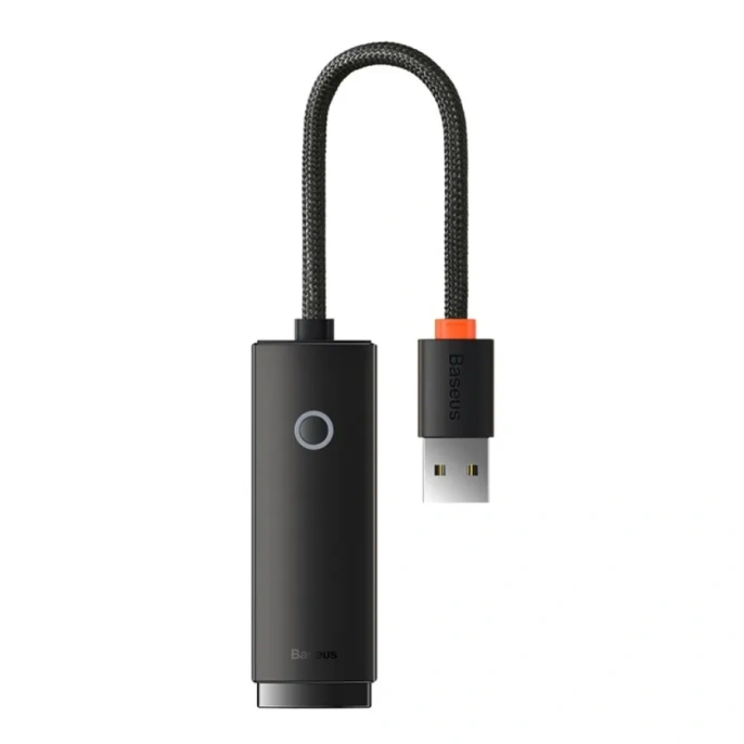 Переходник Baseus WKQX000001 Lite Series Ethernet Adapter USB-A to RJ45 LAN Port 100Mbps Black