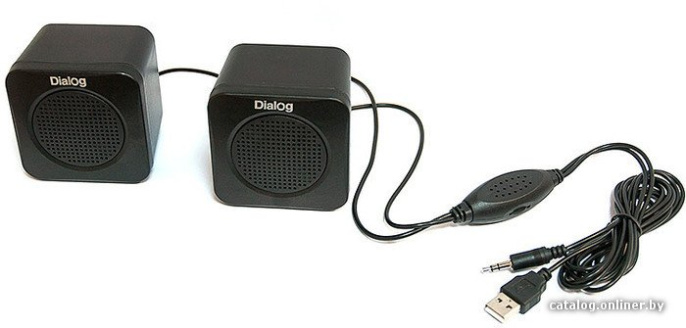 Акустическая система Dialog AC-01UP BLACK - aкустические колонки 2.0, 1W RMS, питание от USB