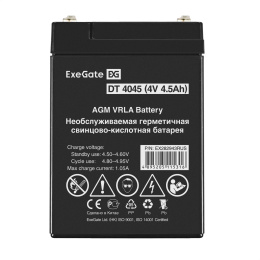 Аккумуляторная батарея ExeGate DT 4045-F1 (4V 4.5Ah, клеммы F1) EX282943RUS