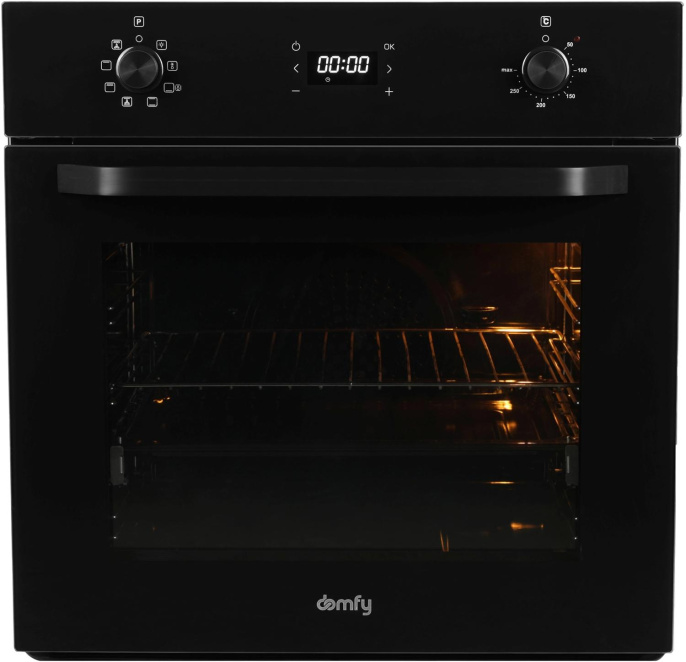 Духовой шкаф электрический DOMFY DM6642EO BG,  68л,  стекло черное