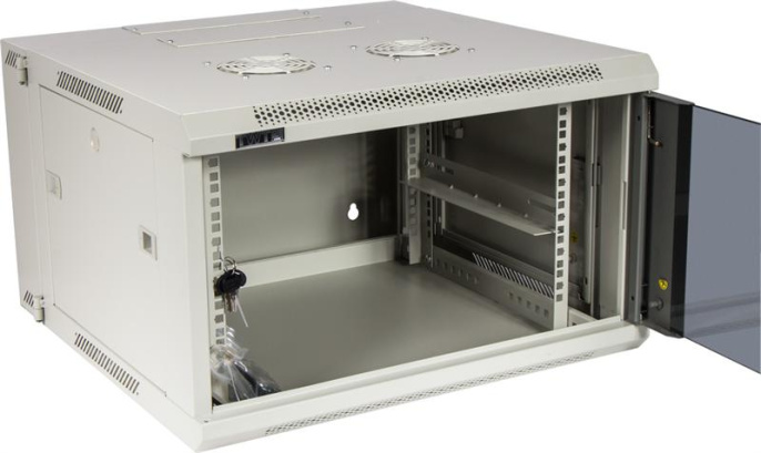  Шкаф Шкаф настенный серии Pro, 3-секционный, 6U 600x600, стеклянная дверь (TWT-CBW3G-6U-6x6-GY)