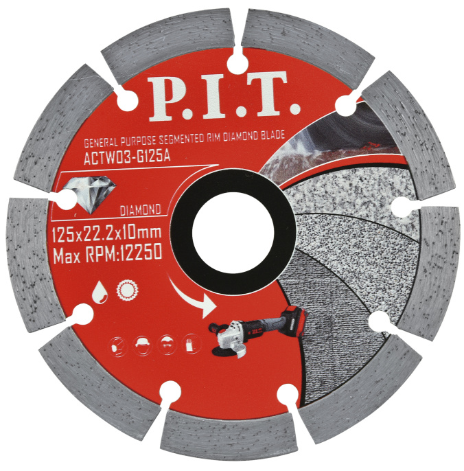 Алмазный диск P.I.T. ACTW03-G125A отрезной сегментированный, 125x22.2x1.4 мм