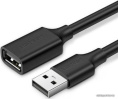 Кабель UGREEN US103-10314 USB-A 2.0 M to USB-A 2.0 F , скорость до 480 Мбит/с, 1m Black