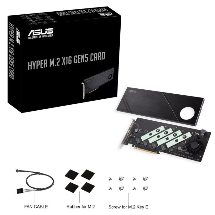 Плата расширения ASUS HYPER M.2 X16 GEN5 CARD /PCIE 5.0 M.2 X16, ADD ON CARD 90MC0CY0-M0EAY0
