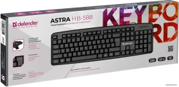 Defender Проводная клавиатура Astra HB-588 RU,черный,полноразмерная 45588