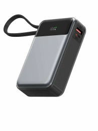 Портативный внешний аккумулятор с кабелем ACEFAST M21 PD65W Power Bank With Cable 20000Mah - Black AF-M21-BK