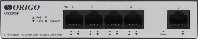 Коммутатор Origo OS2205P/60W OS2205P/60W/A1A L2 5x1Гбит/с 4PoE 60W неуправляемый