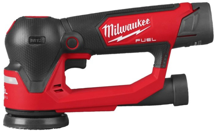 Эксцентриковая шлифмашина Milwaukee M12 FSDR75-202B 4933498233 уровень колебаний: 4000-10000 дв/мин, диаметр колебаний: 2.5 мм, размер шлифподошвы: 75 мм, сумка для инструмента, C12 C, 2xM12 в